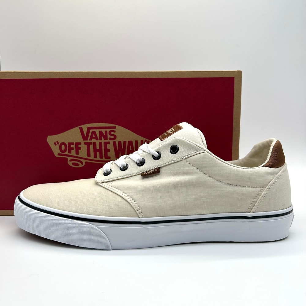 Vans Atwood Deluxe Shoes Mens 12 Cream Turtledove Woven Skate Sneakers Low Top